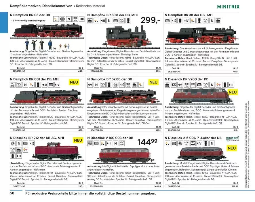 Modellbahn Katalog von 29. Oktober bis 31. Dezember 2025 - Prospekt seite 60