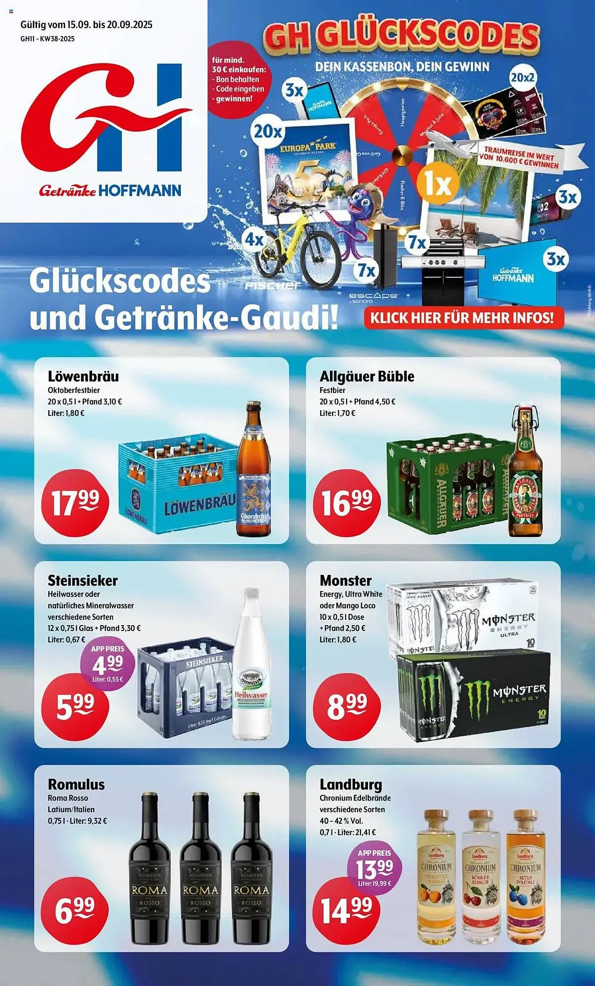 Trink und Spare Prospekt von 15. September bis 20. September 2025 - Prospekt seite 1