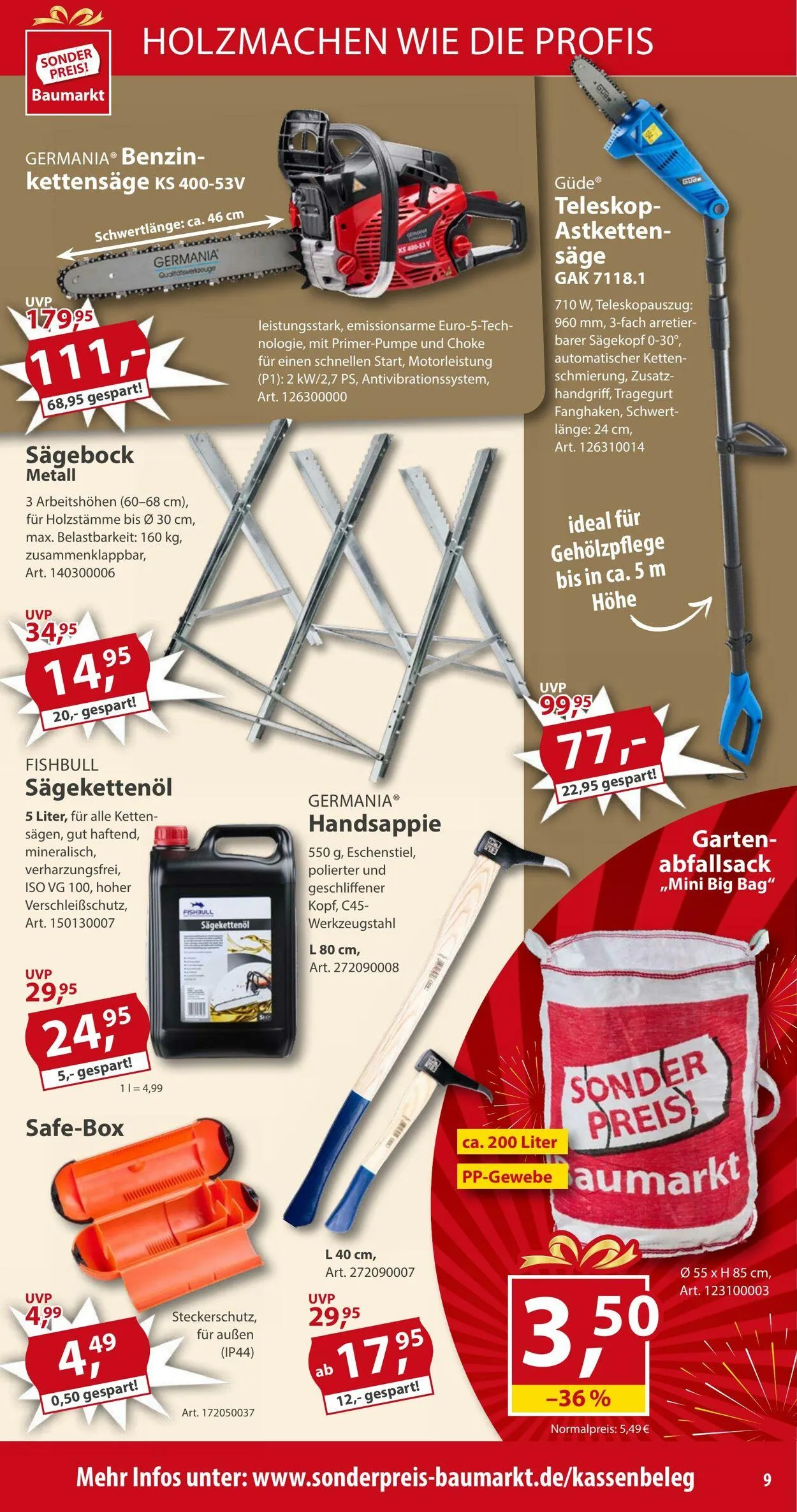 Sonderpreis Baumarkt Aktueller Prospekt von 5. April bis 19. April 2025 - Prospekt seite 9