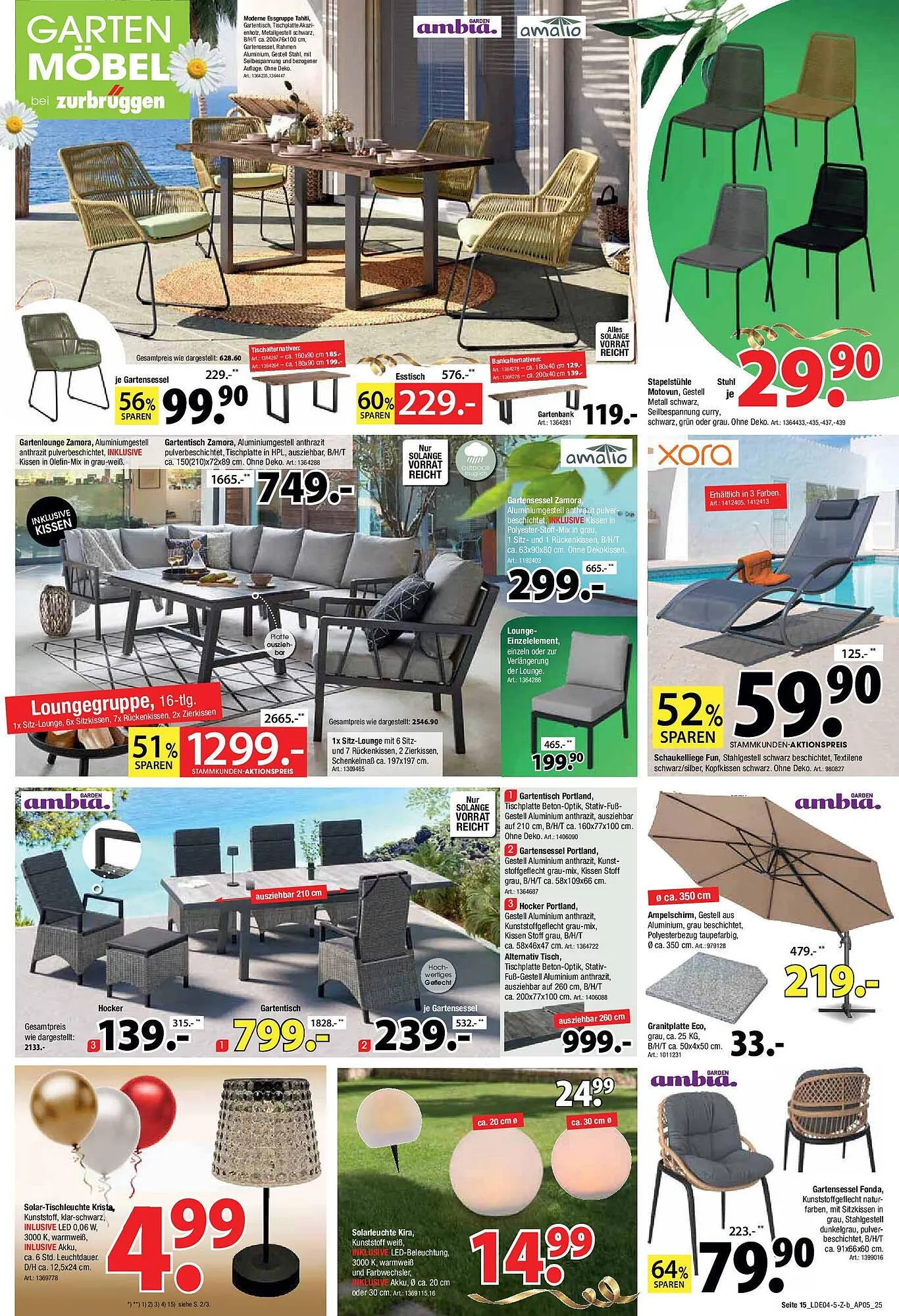 Zurbrüggen Prospekt von 25. April bis 10. Mai 2025 - Prospekt seite 15