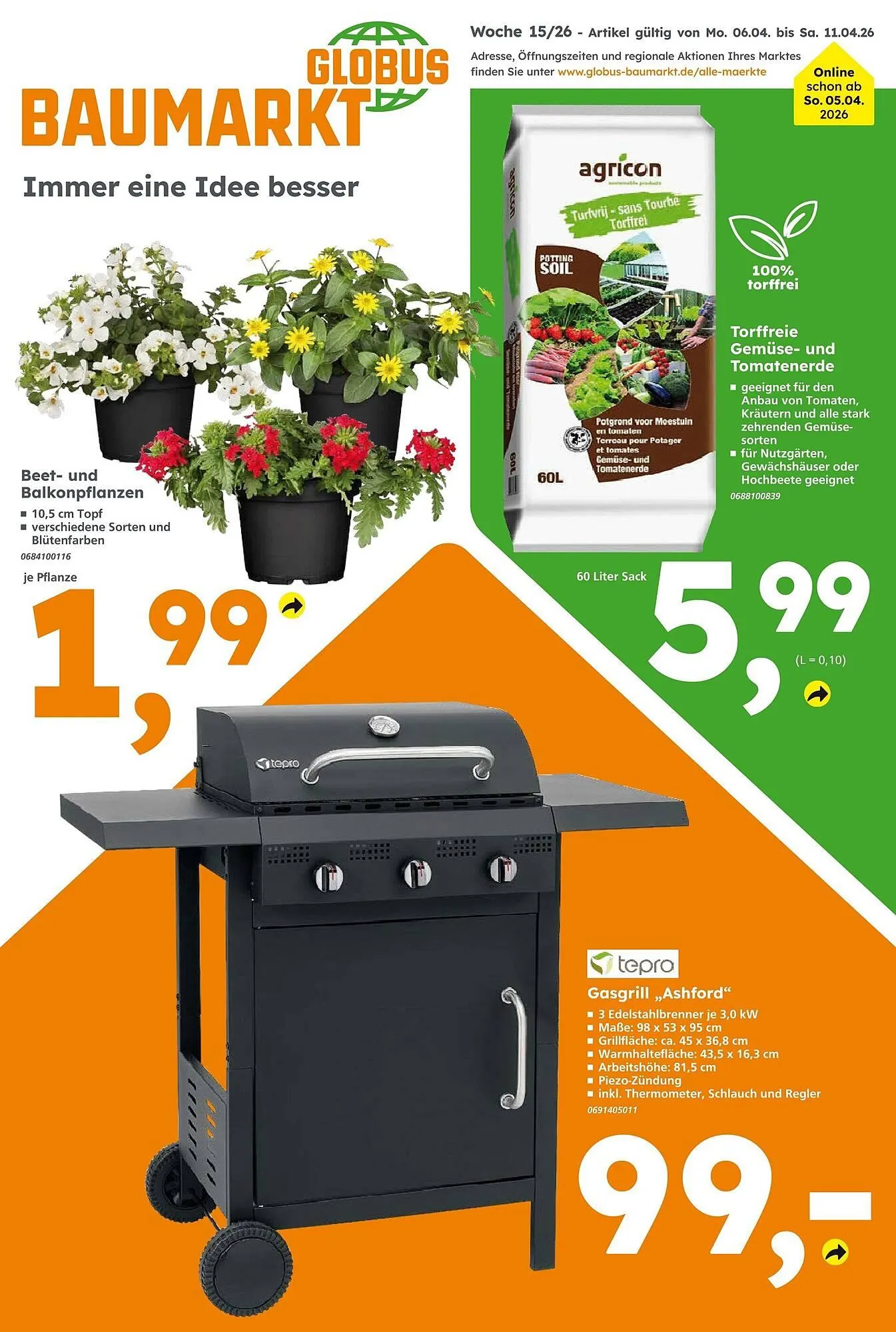 Globus Baumarkt Prospekt von 5. April bis 11. April 2026 - Prospekt seite 1