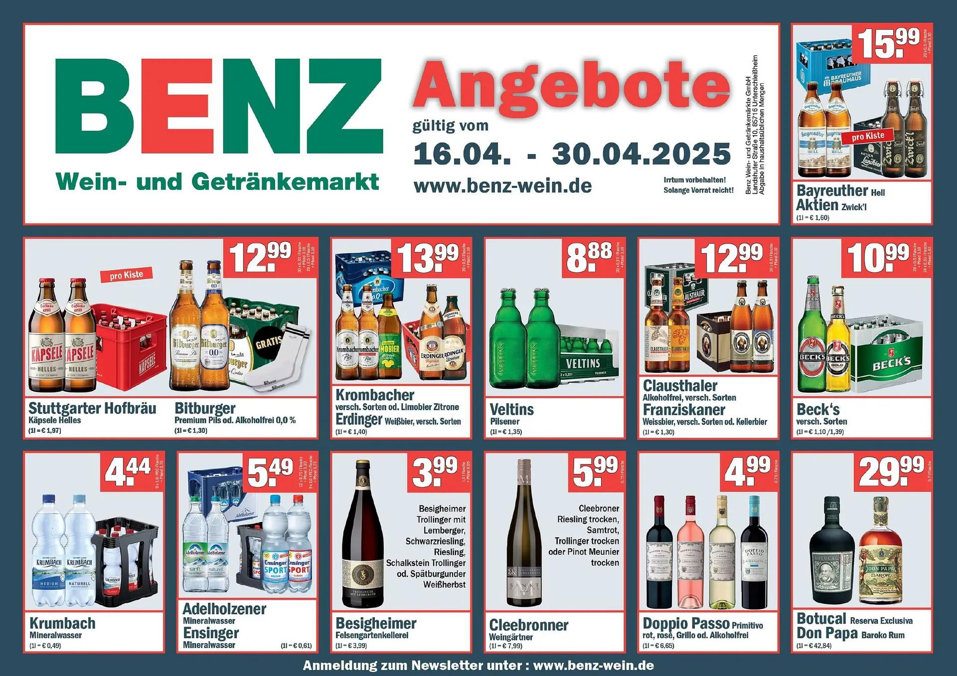 Benz Getränke Prospekt - 1