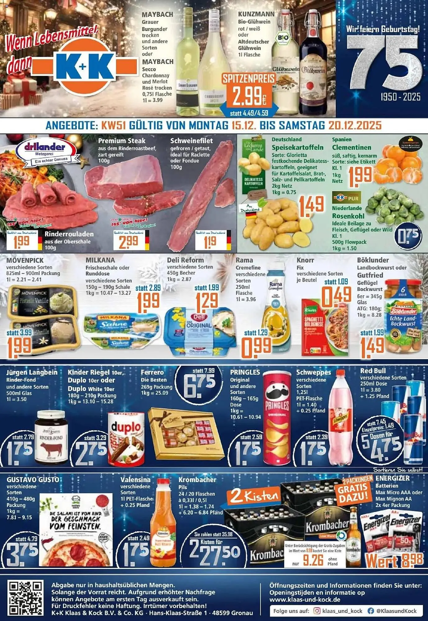 Klaas und Kock Prospekt von 15. Dezember bis 20. Dezember 2025 - Prospekt seite 1