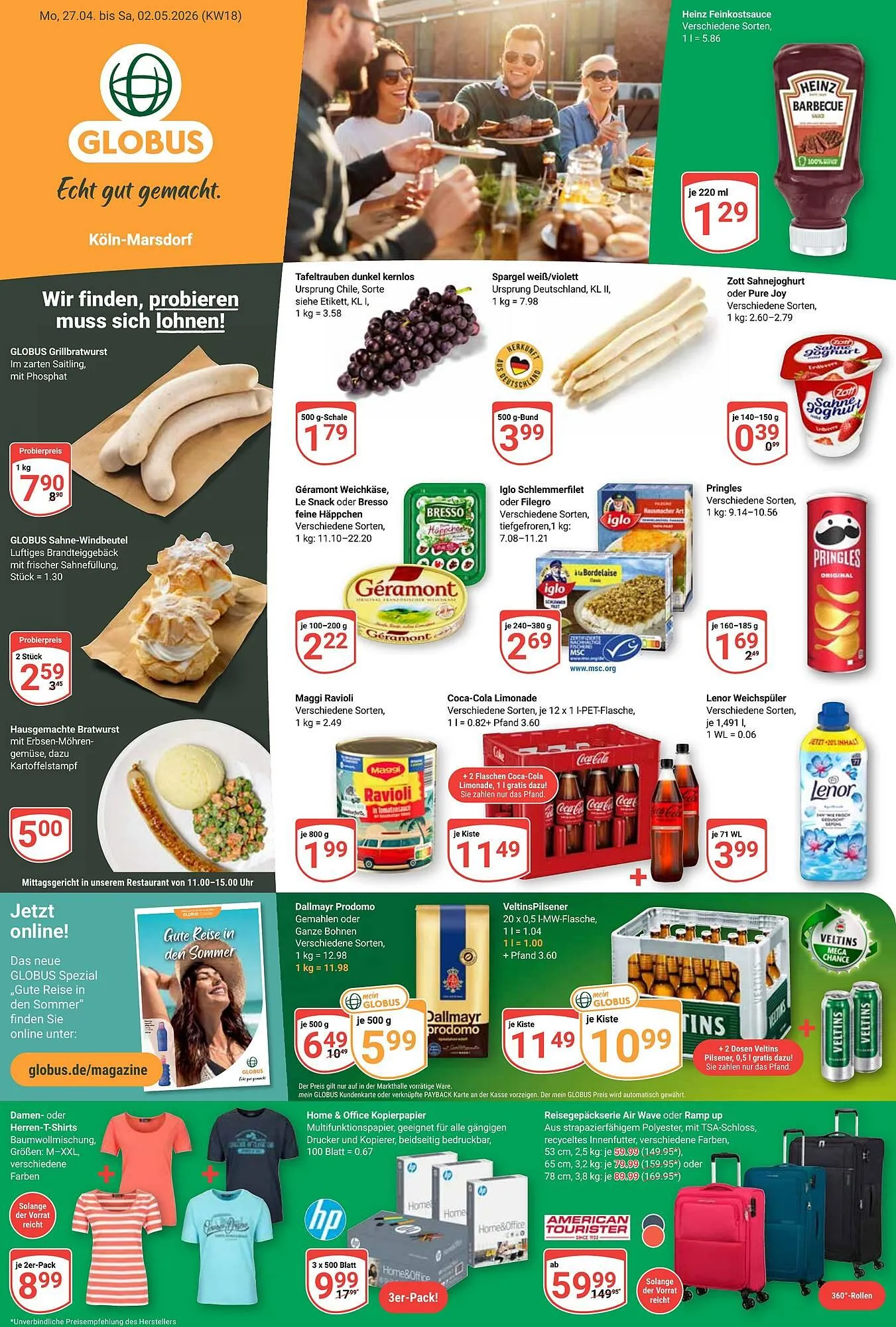 Globus Prospekt von 27. April bis 2. Mai 2026 - Prospekt seite 1