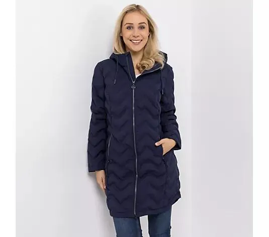 CENTIGRADE ACTIVE Steppmantel angeschnittene Kapuze 2-Wege-Reißverschluss Reißverschlusstaschen