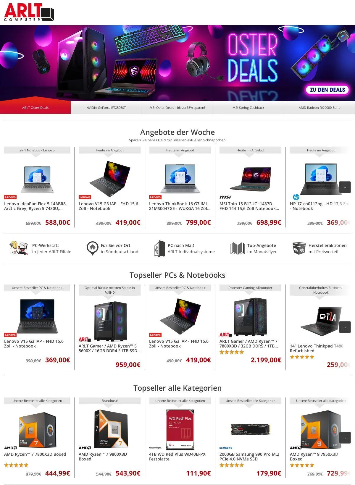 ARLT Computer Aktueller Prospekt von 21. April bis 27. April 2025 - Prospekt seite 1