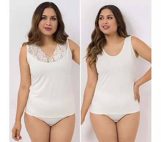 LITTLE ROSE 2 Tops Mikrofasermischung 1x Basic 1x Spitzendetail