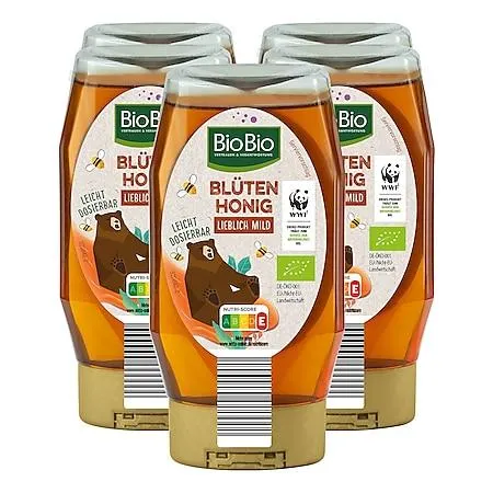 BioBio Bio Blütenhonig flüssig 350 g, 5er Pack