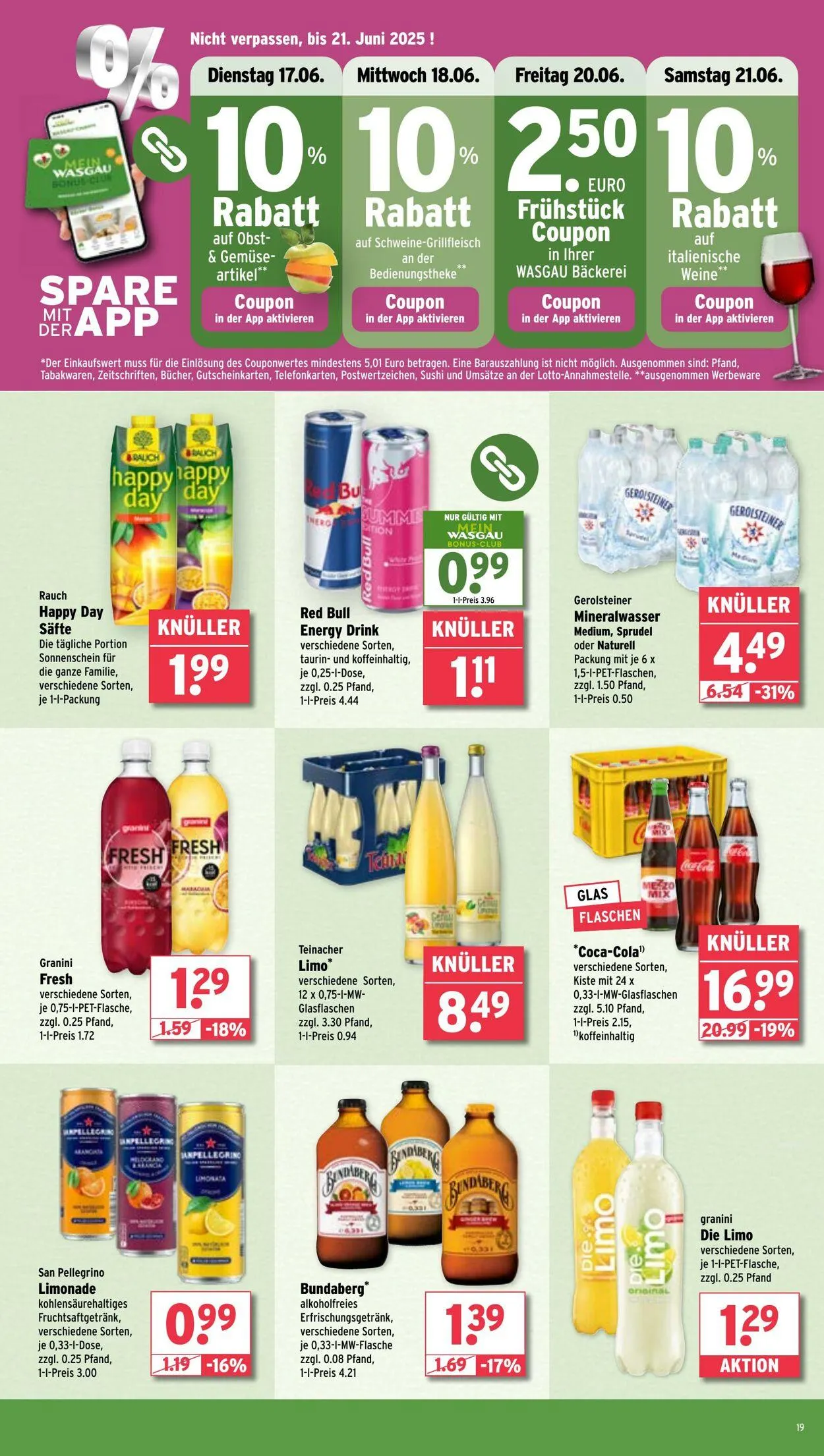 Wasgau von 16. Juni bis 21. Juni 2025 - Prospekt seite 19