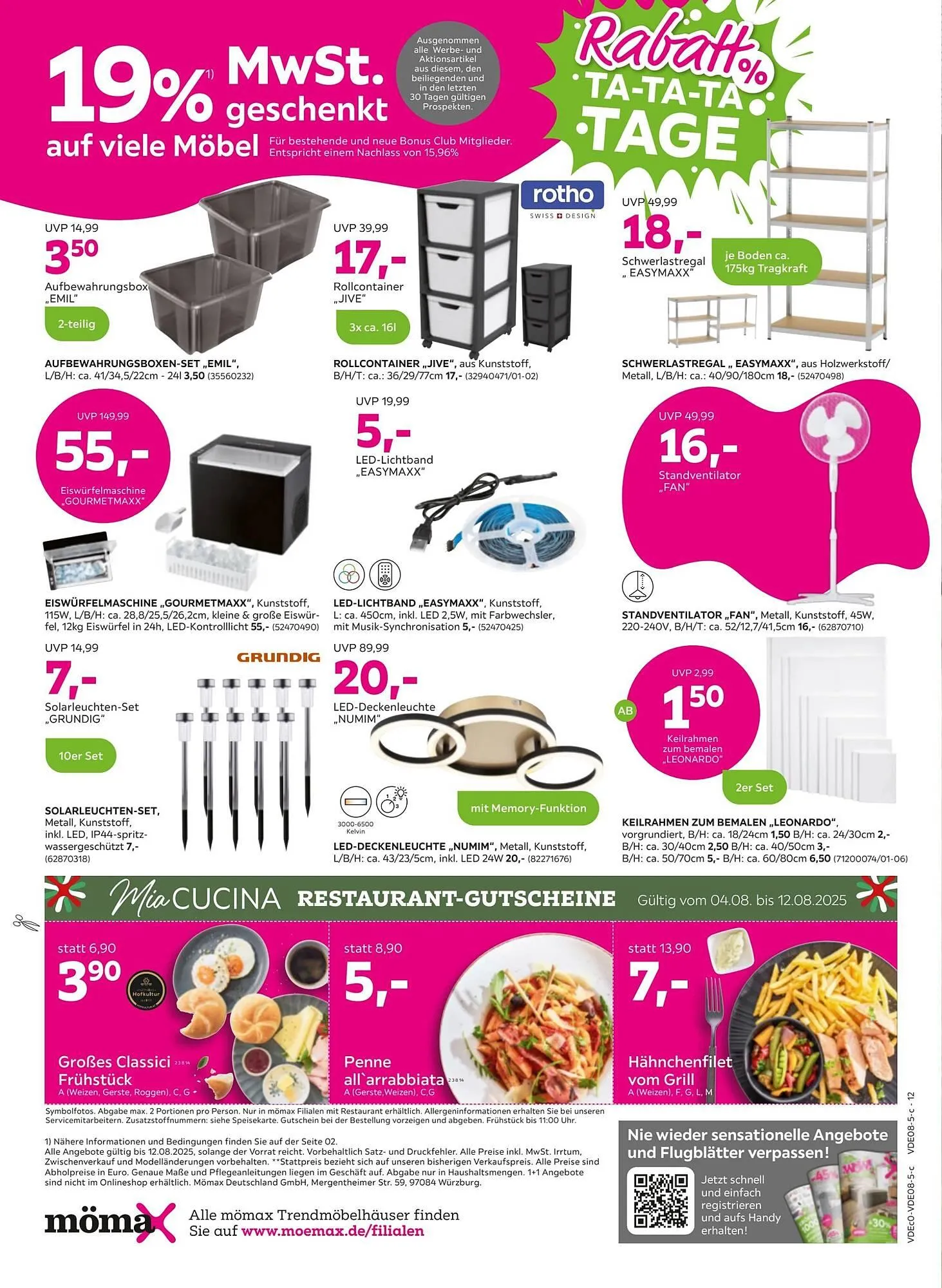 Mömax Prospekt von 4. August bis 13. August 2025 - Prospekt seite 12