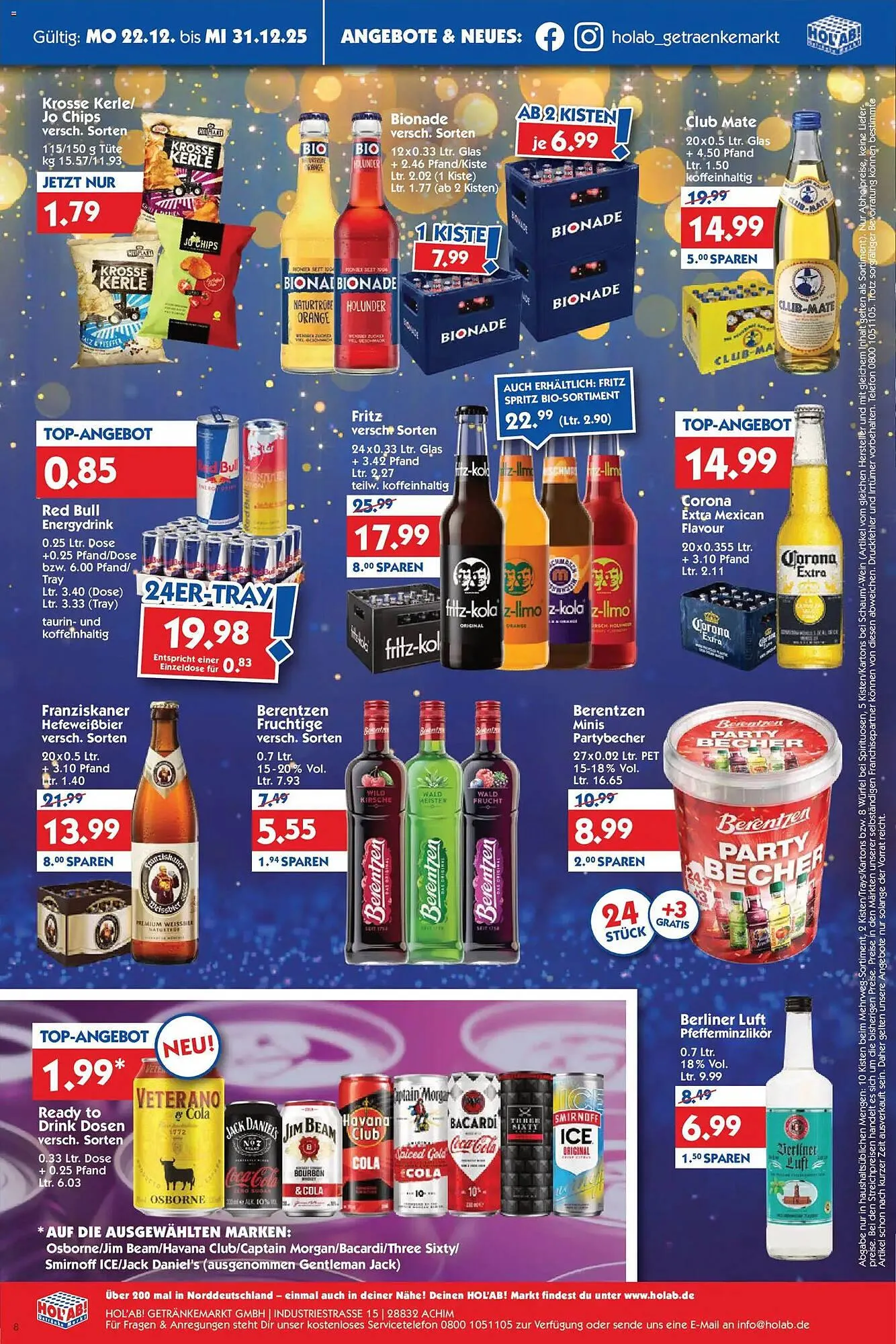 Hol'ab Getränkemarkt Prospekt von 22. Dezember bis 31. Dezember 2025 - Prospekt seite 8