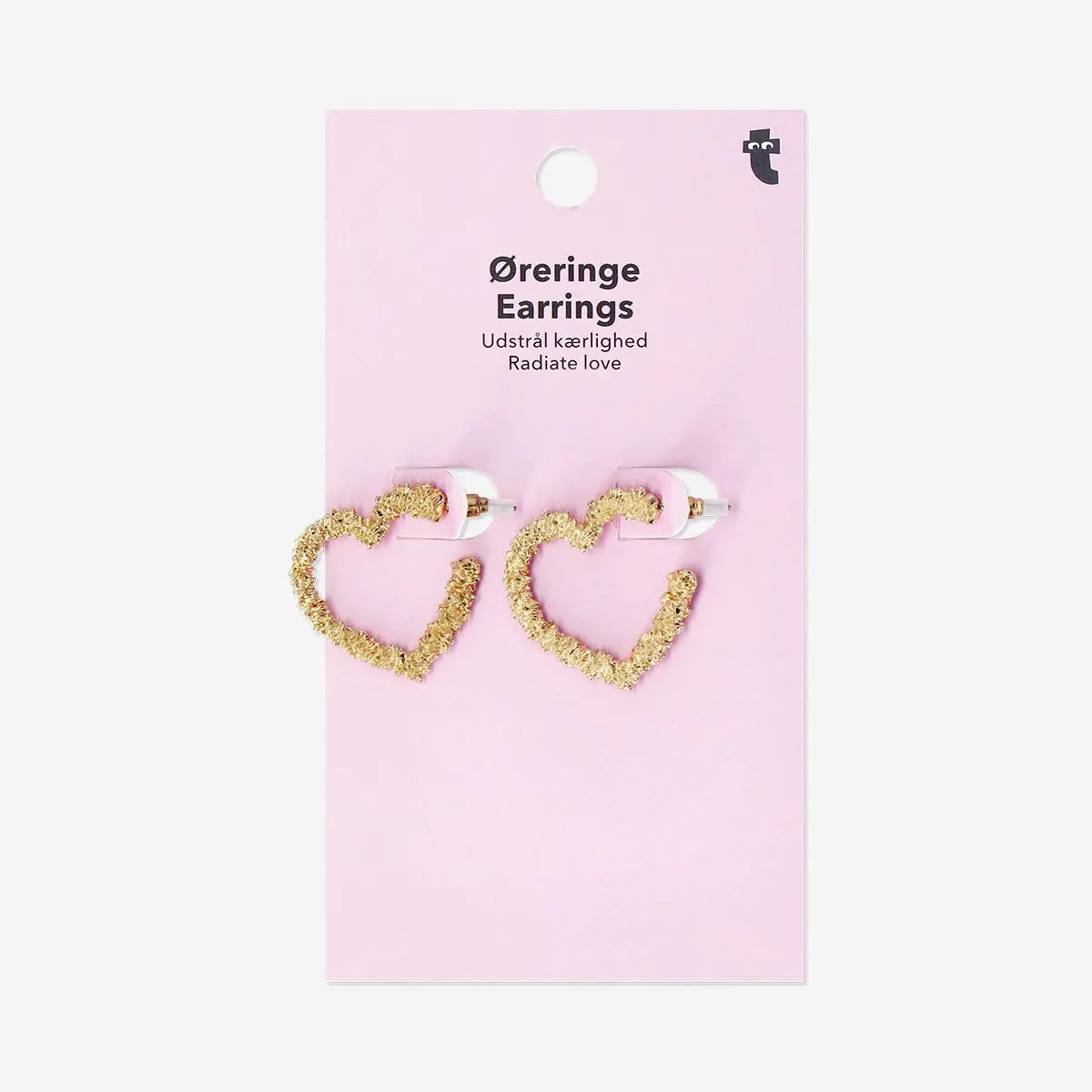 Gold hoop earrings - Big hearts