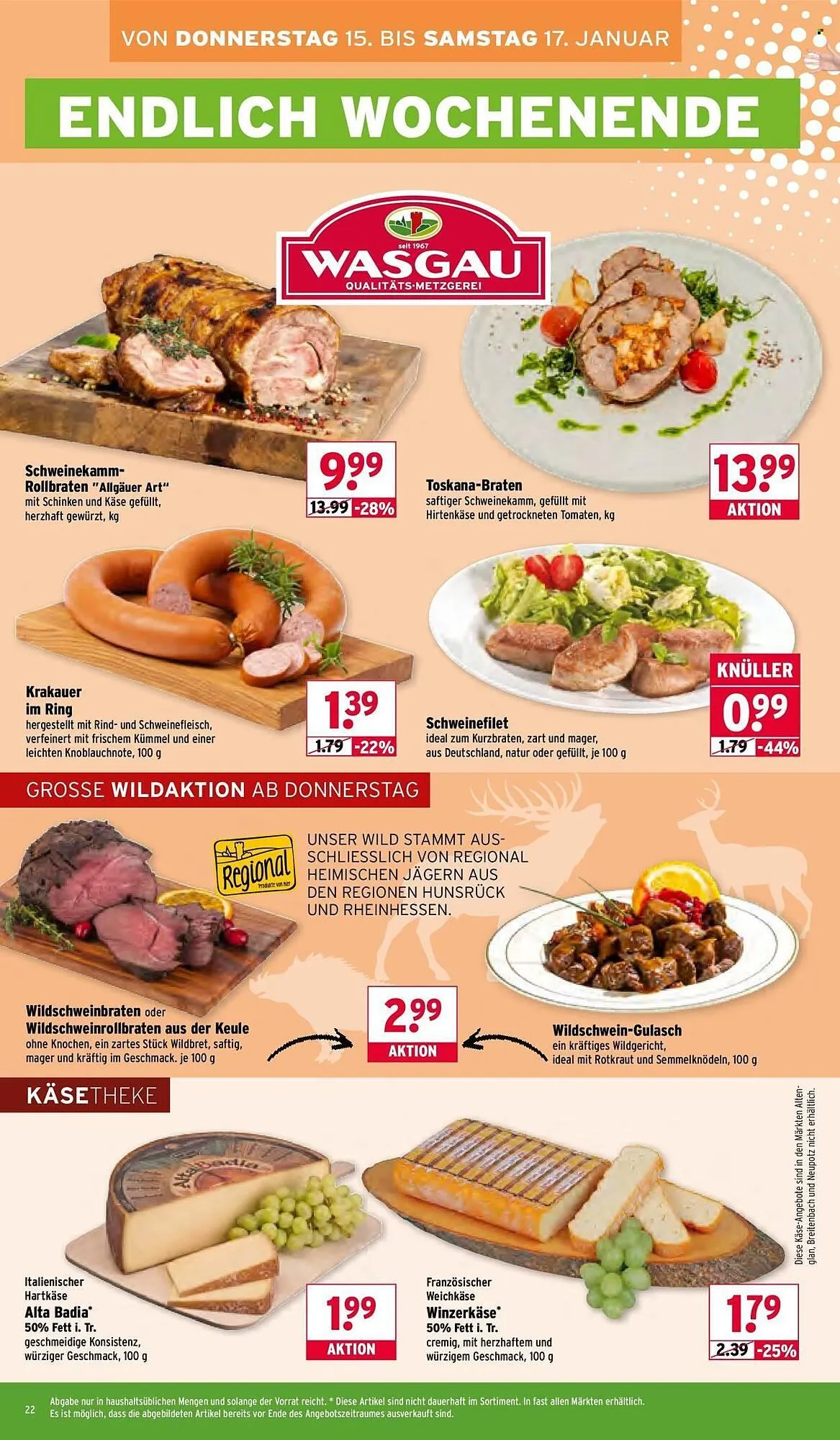 Wasgau Prospekt von 12. Januar bis 17. Januar 2026 - Prospekt seite 22