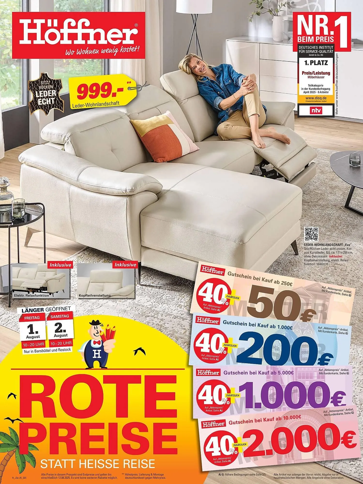 Höffner Prospekt von 30. Juli bis 12. August 2025 - Prospekt seite 1