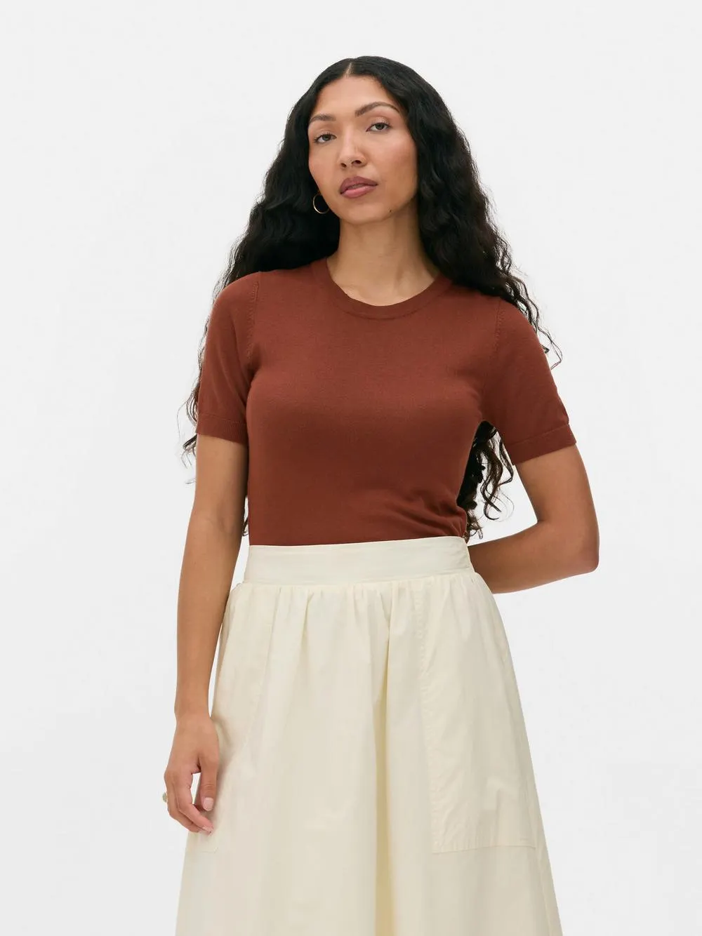 Eng anliegendes, kurzärmeliges T-Shirt