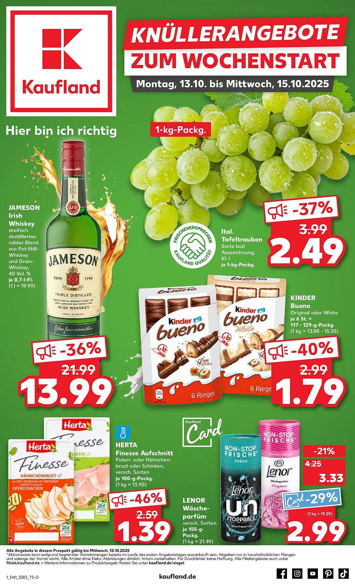 Kaufland Prospekt von 12. Oktober bis 15. Oktober 2025 - Prospekt seite 1