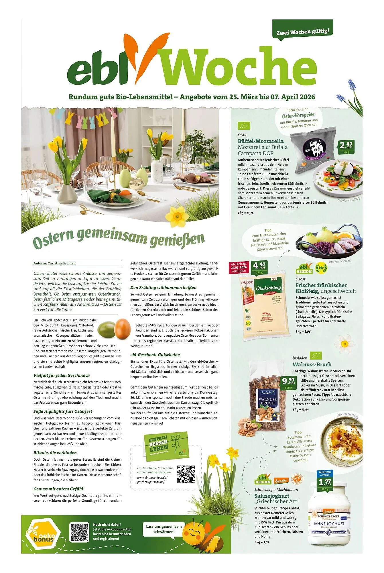 Ebl Naturkost Prospekt von 25. März bis 7. April 2026 - Prospekt seite 1