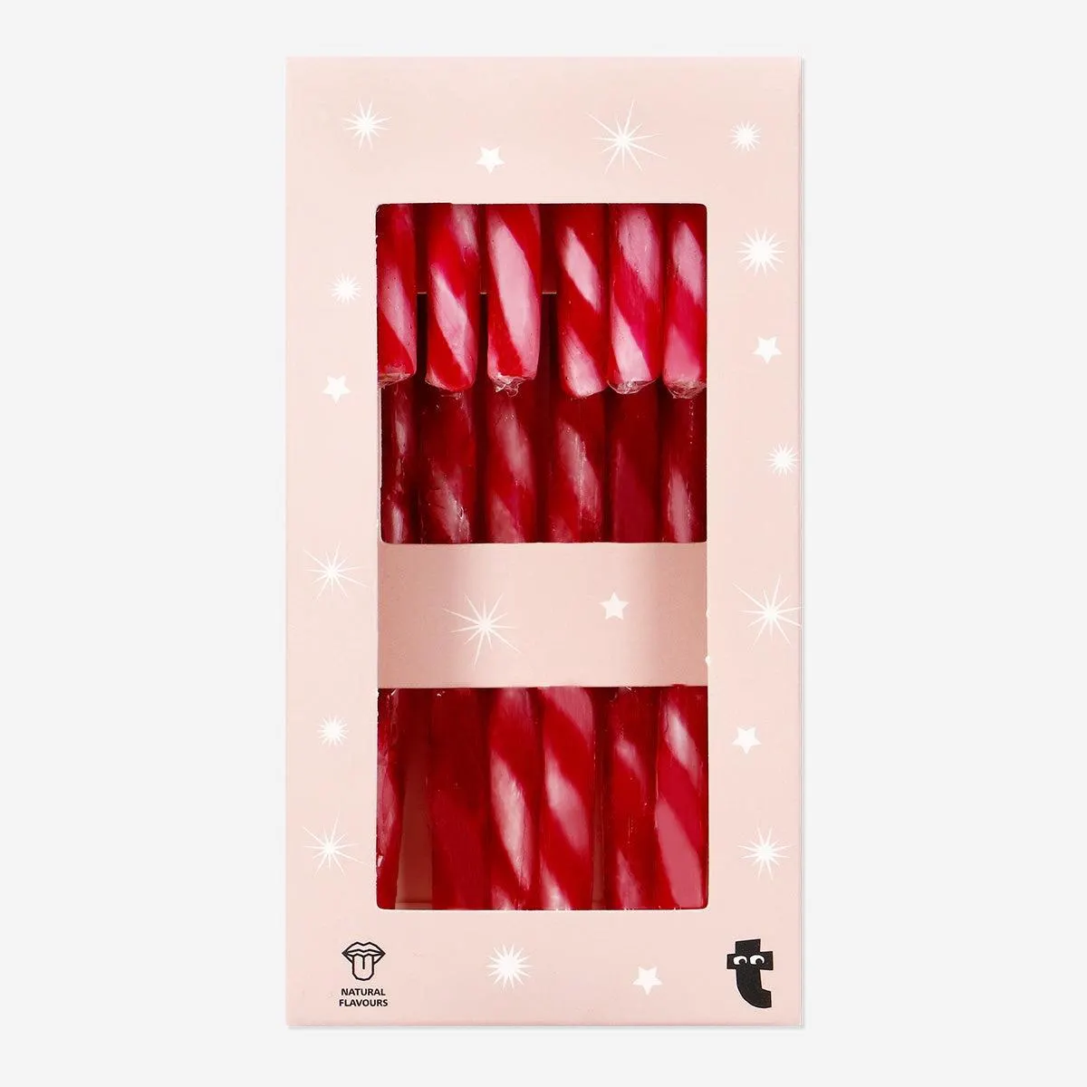 Candy canes with strawberry flavour - 8 pcs