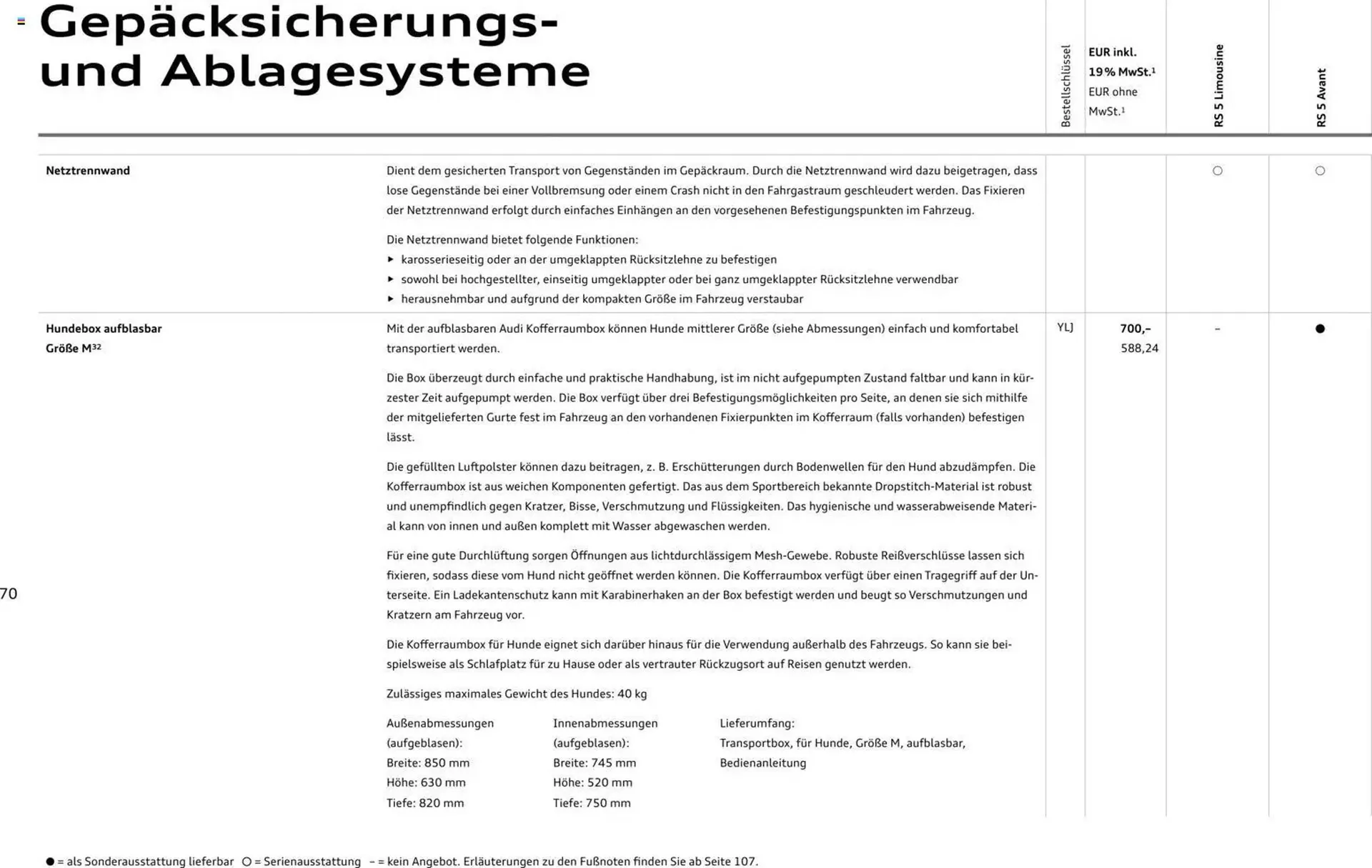 Audi Prospekt von 1. April bis 1. April 2027 - Prospekt seite 70