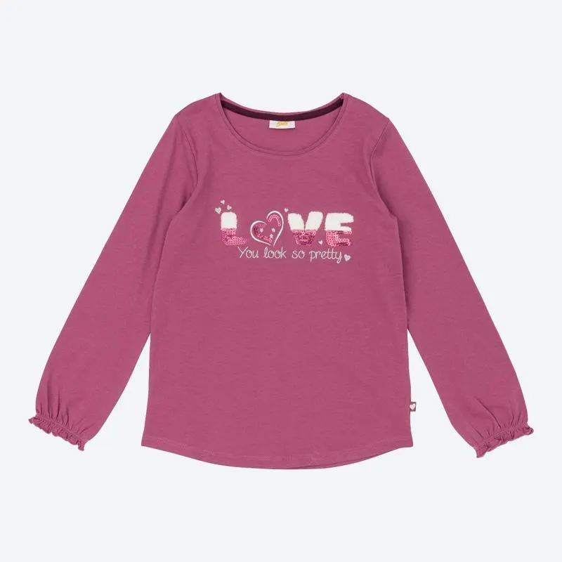 Kinder-Mädchen-Shirt mit Stickerei