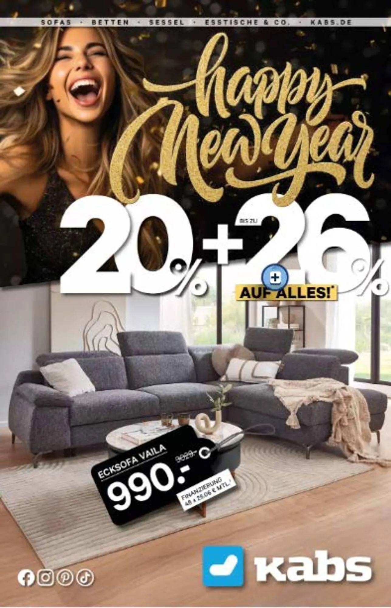 Kabs Polsterwelt Prospekt von 29. Dezember bis 30. Januar 2026 - Prospekt seite 1