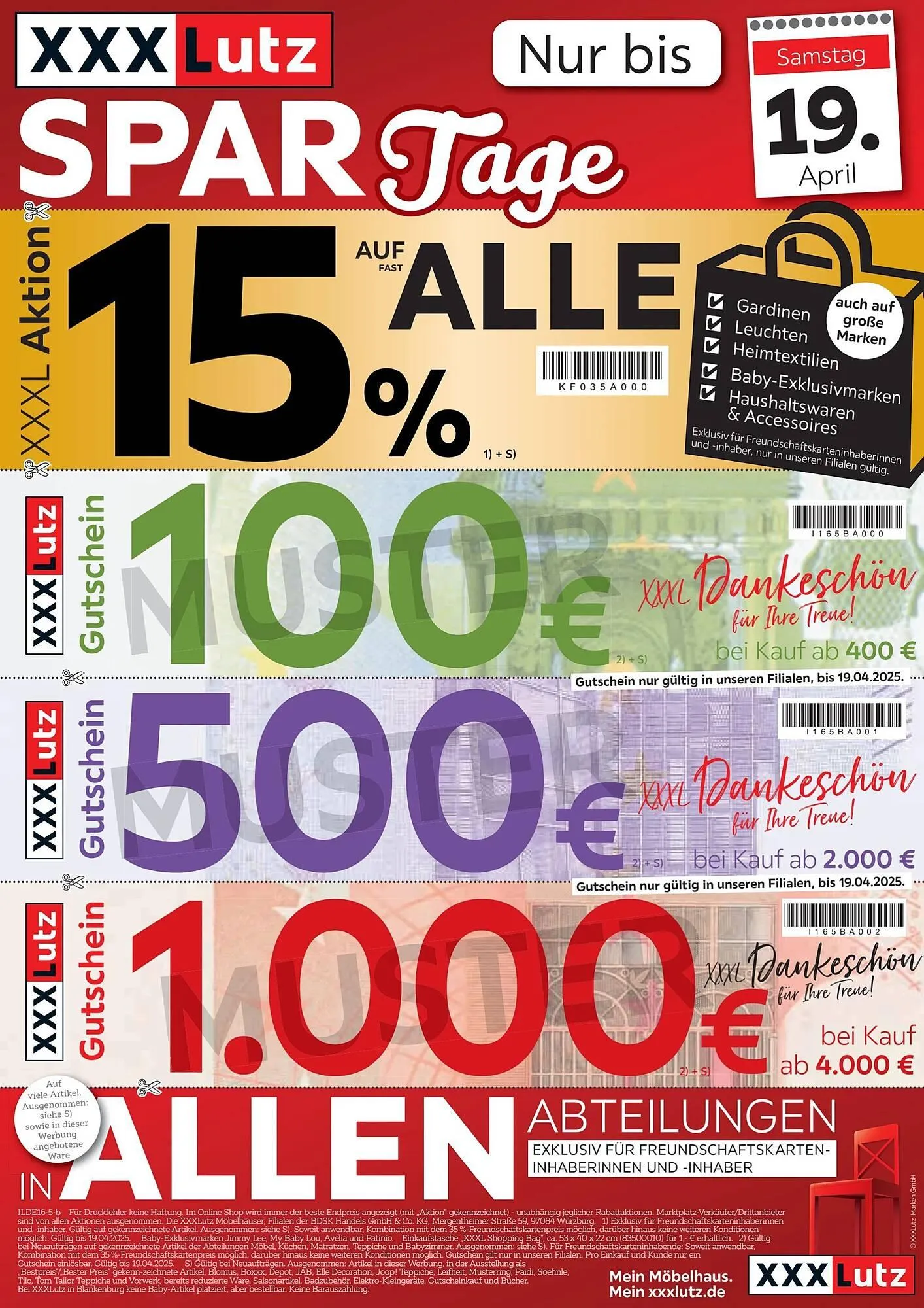 XXXLutz Prospekt von 10. April bis 13. April 2025 - Prospekt seite 1