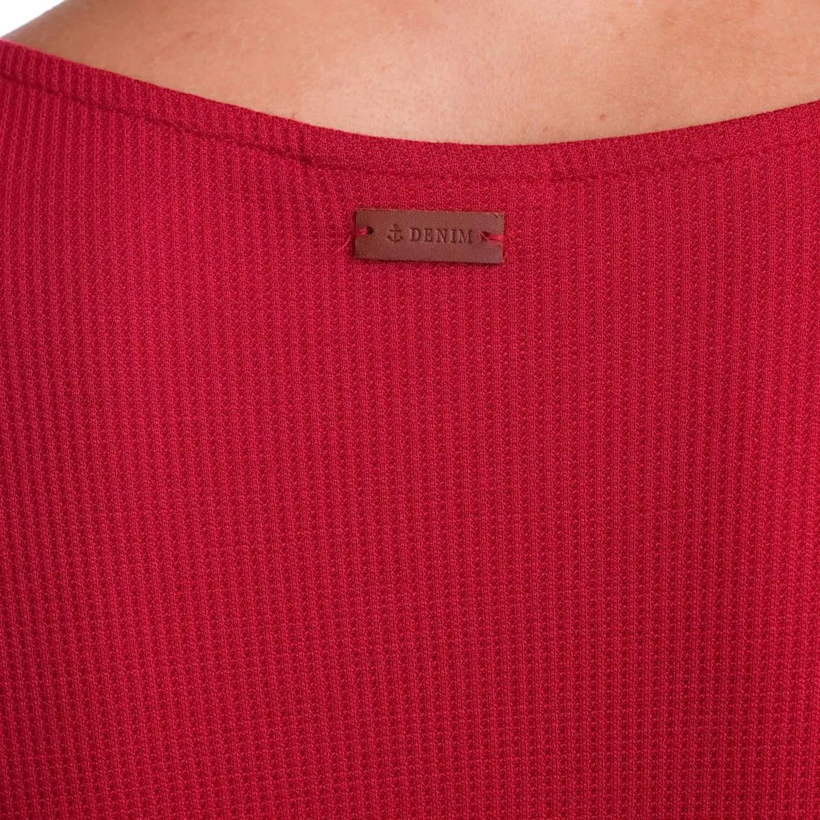 Damen Langarmshirt mit Waffelstruktur