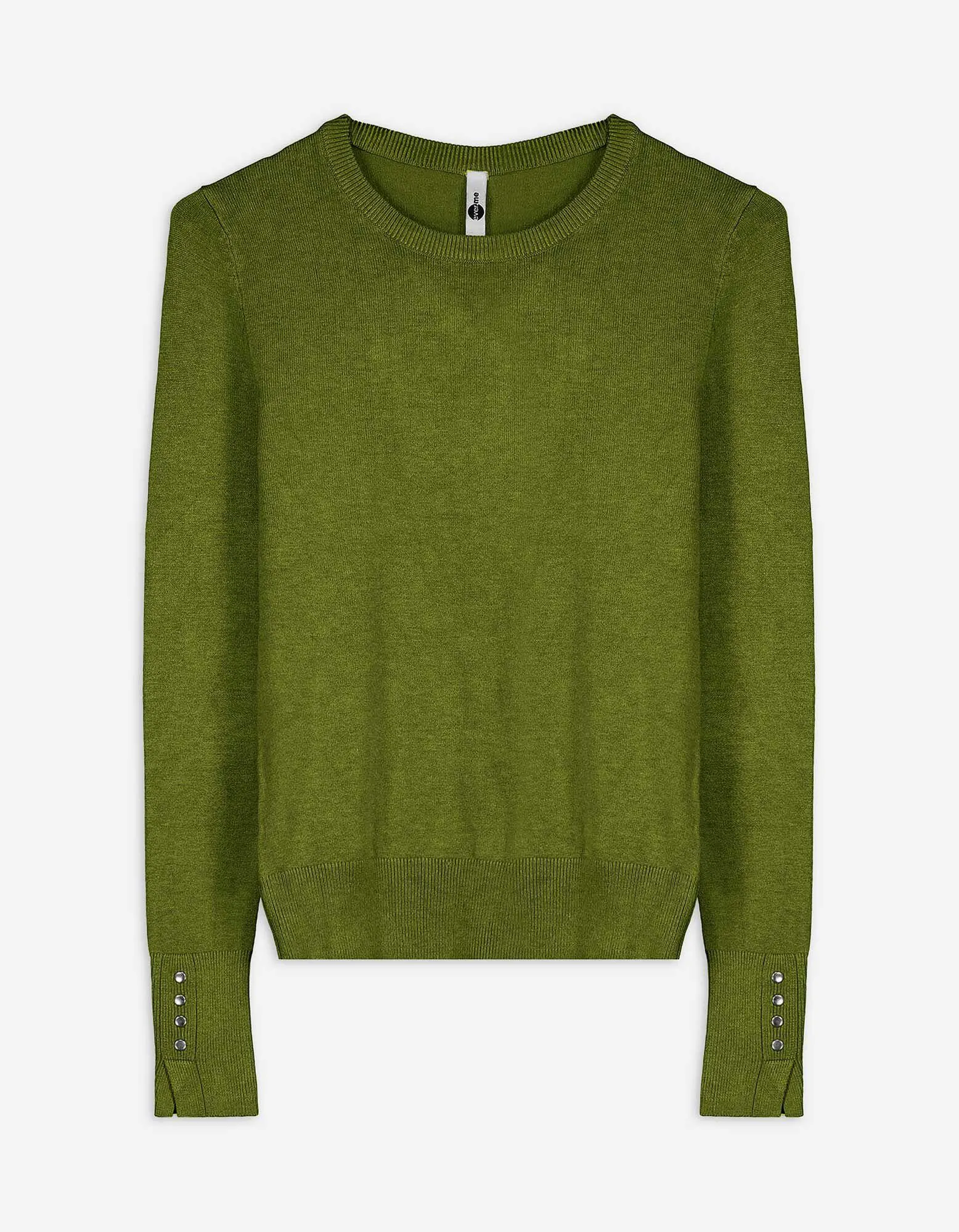 Strickpullover - Zierknöpfe - grün