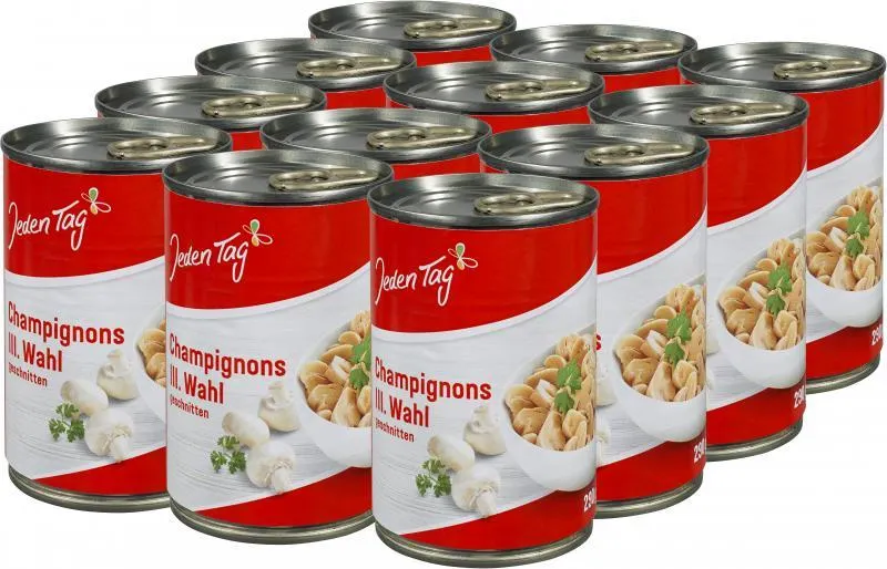 Jeden Tag Champignons geschnitten III. Wahl 12 x 0,17 kg