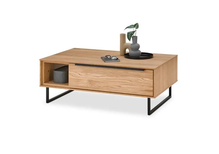 set one by Musterring Couchtisch Jackson 110 x 40 cm Eiche furniert/Eiche Nachbildung