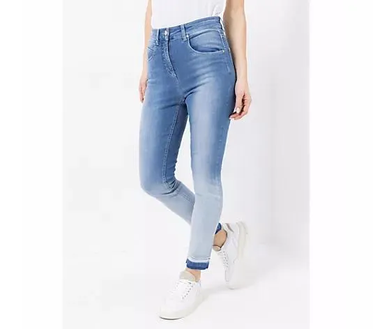 DAWID by Dawid Tomaszewski Jeanshose knöchellang offener Saum schmales Bein