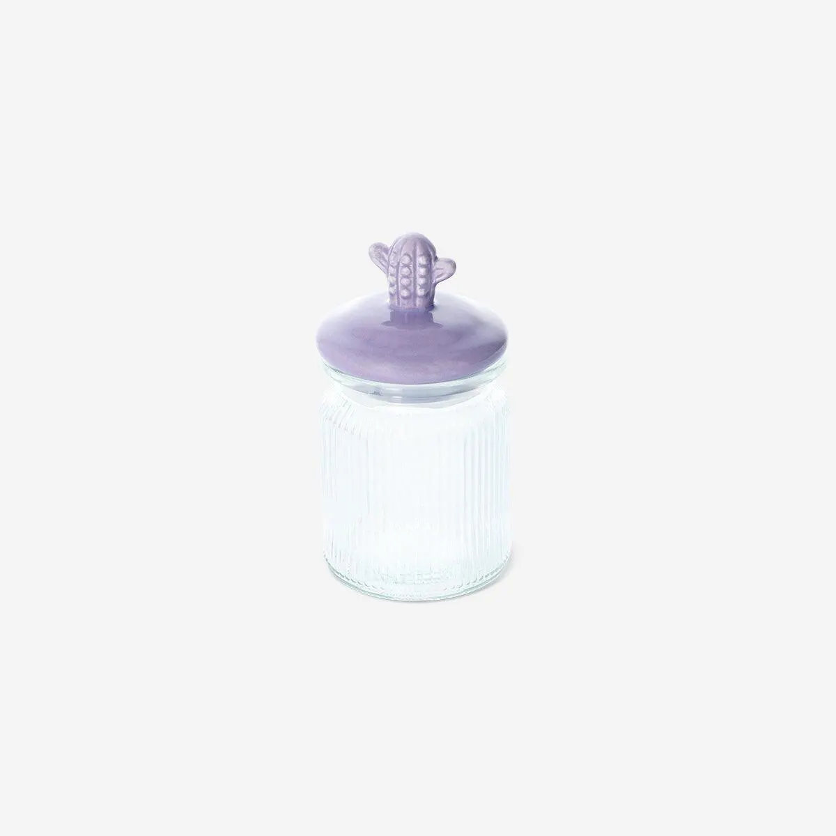 Storage jar with purple cactus - 250 ml