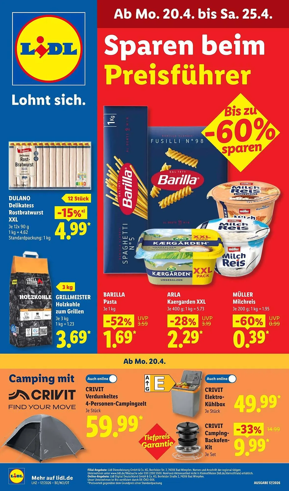 Lidl Prospekt von 20. April bis 26. April 2026 - Prospekt seite 1