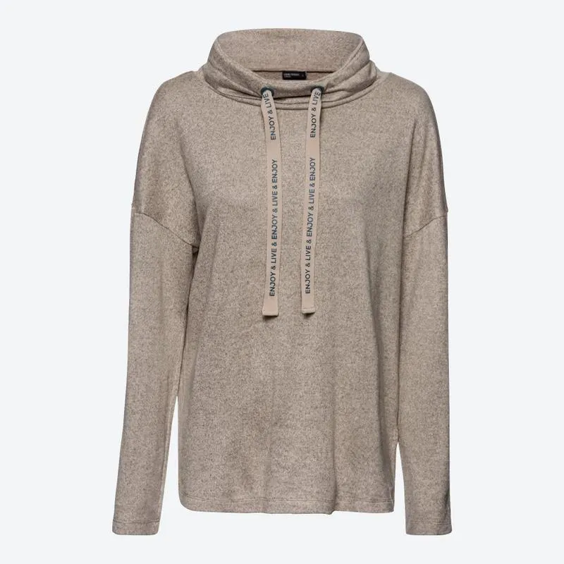Damen-Pullover mit Wasserfallkragen