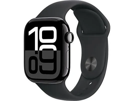 APPLE Watch Series 10 GPS 42 mm Smartwatch Aluminium Fluorelastameter, 130 - 180 mm, Diamantschwarz