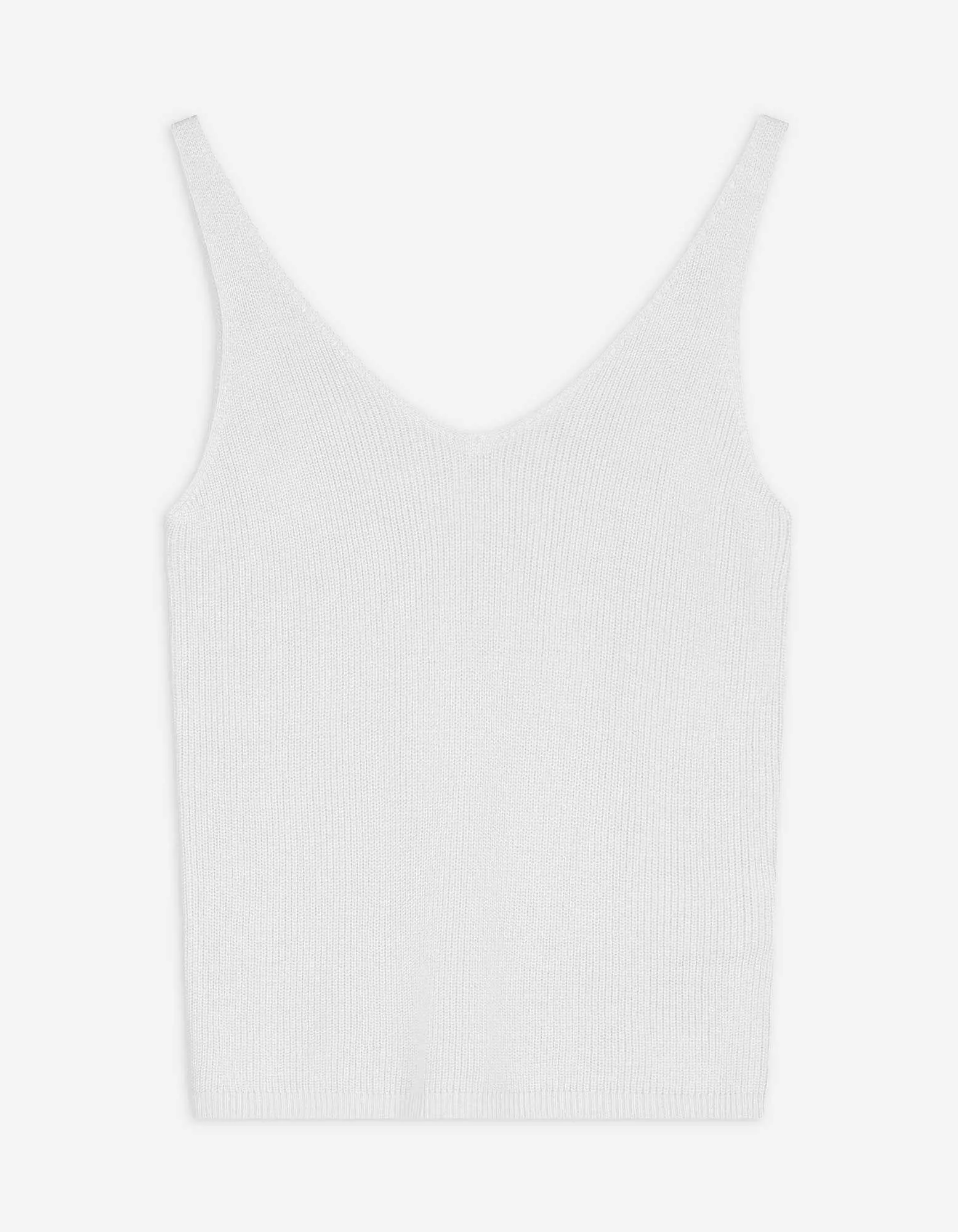 Stricktop - V-Ausschnitt - weiß