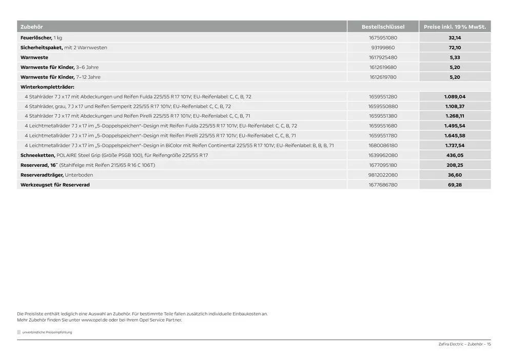 Opel Neuer Zafira Electric von 28. August bis 28. August 2025 - Prospekt seite 15