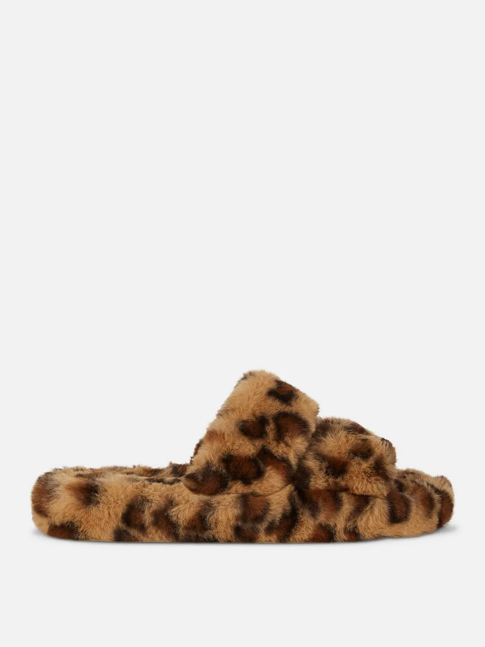 Flauschige Hausschuhe mit zwei Riemen