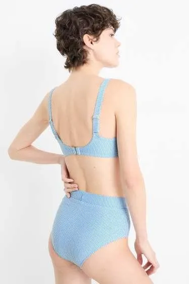 Bikini bottoms - high waist - LYCRA® XTRA LIFE™ - striped