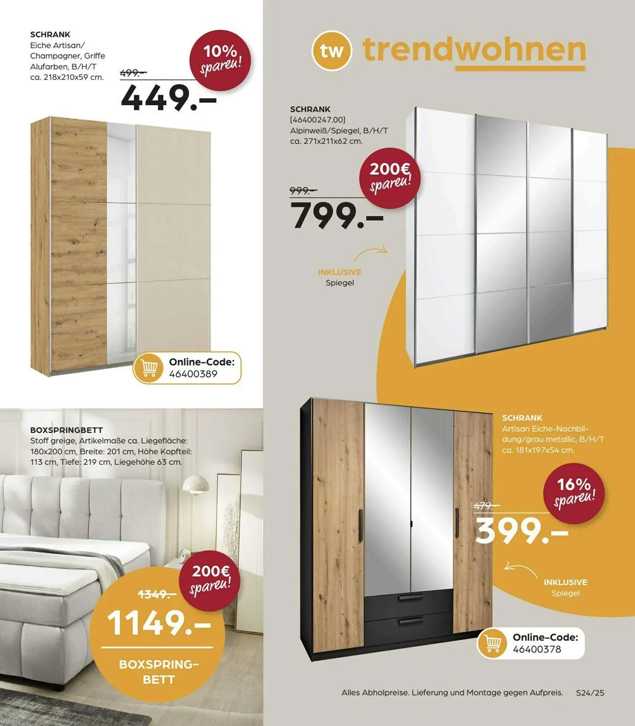 SB Möbel Boss Aktueller Prospekt von 9. April bis 23. April 2025 - Prospekt seite 25