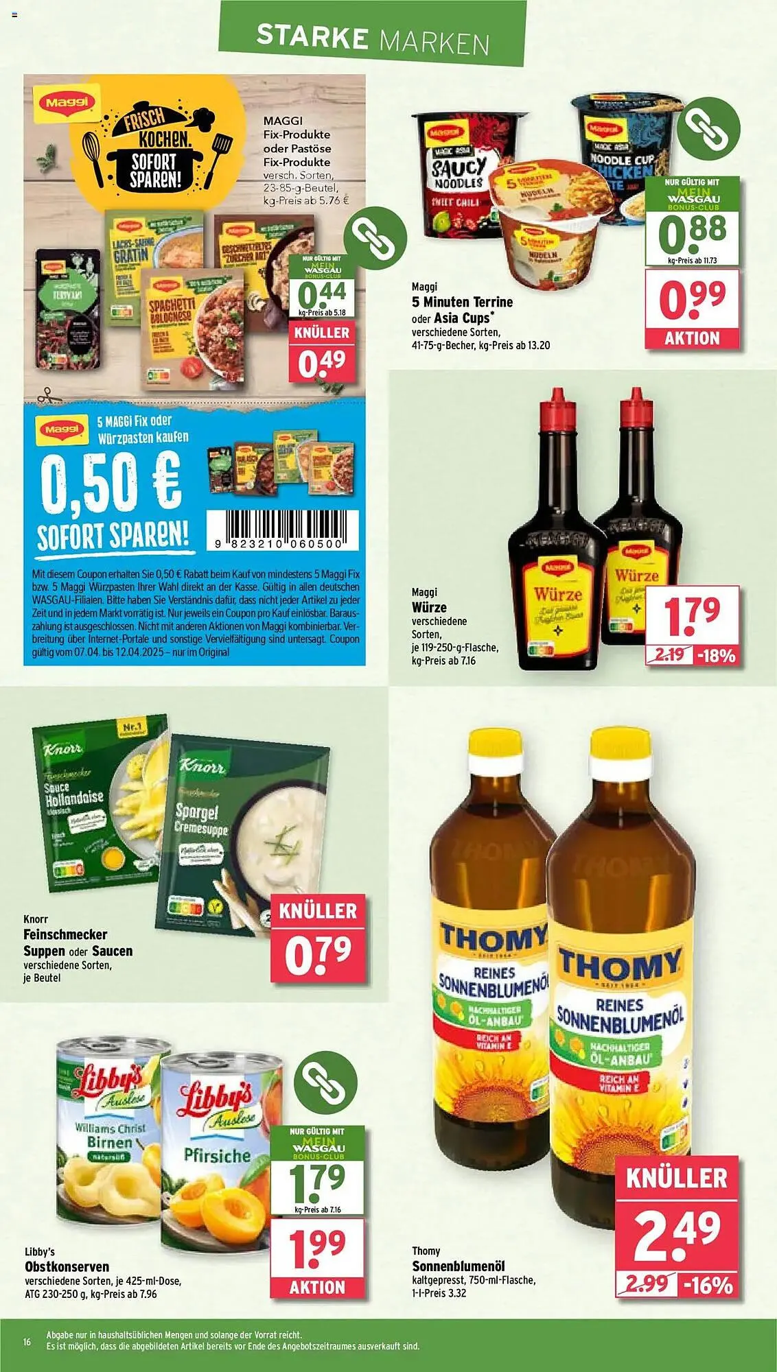 Wasgau Prospekt von 7. April bis 12. April 2025 - Prospekt seite 16