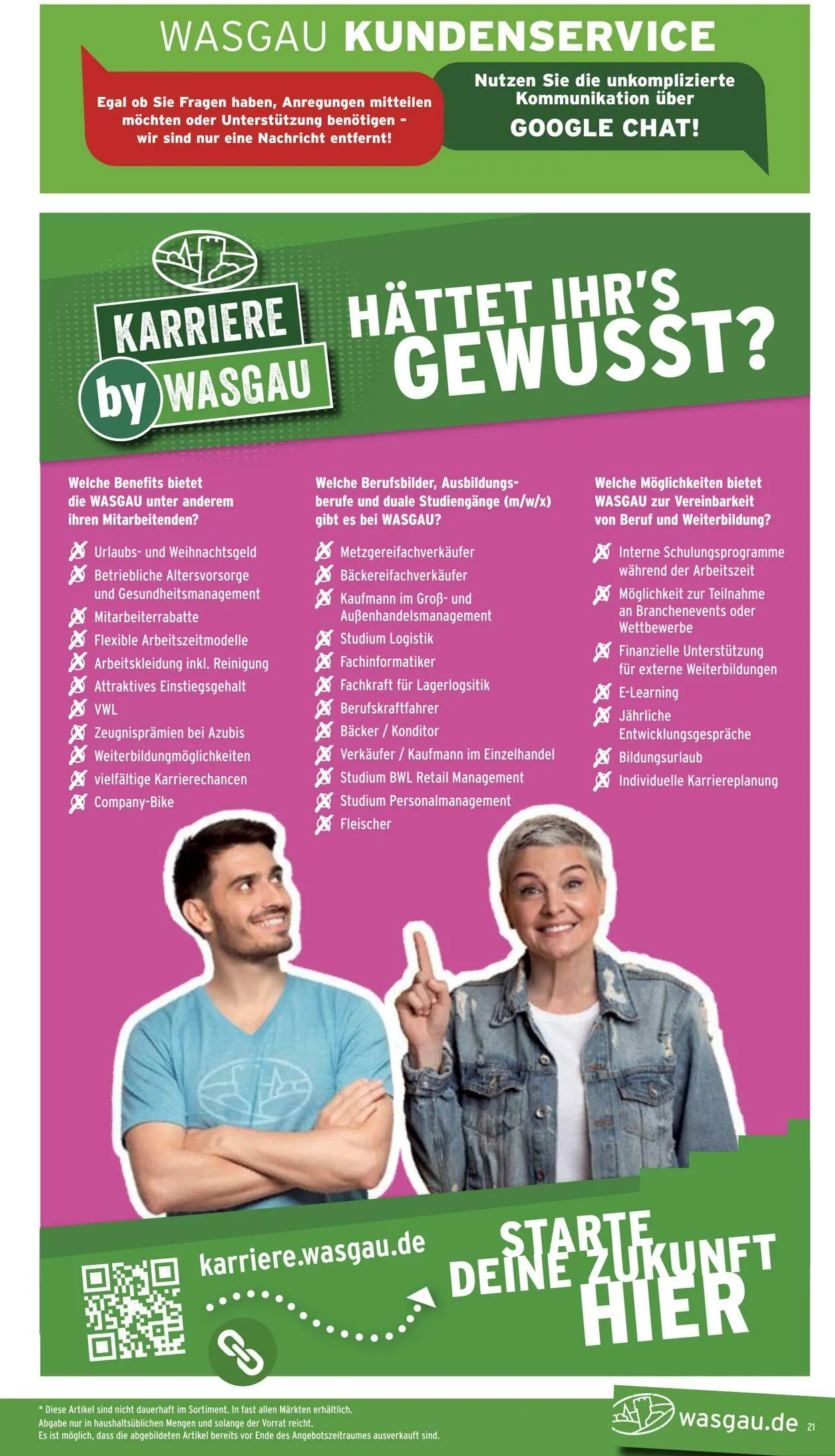 WASGAU Aktueller Prospekt von 9. März bis 23. März 2025 - Prospekt seite 21