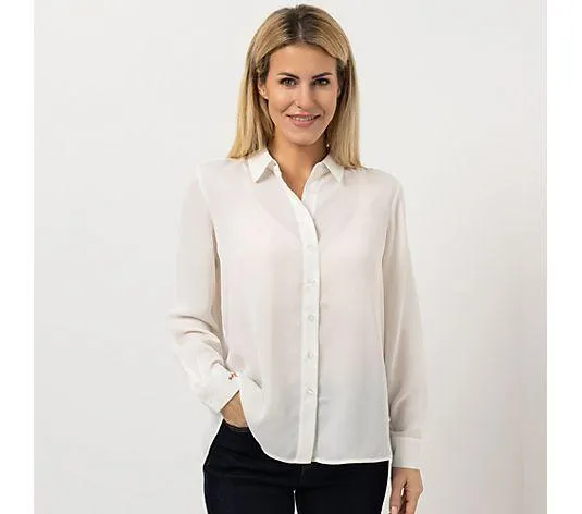 Wählen Sie Ihre Variante: STRANDFEIN Bluse Hemdblusenkragen Falte am Rücken leger weit