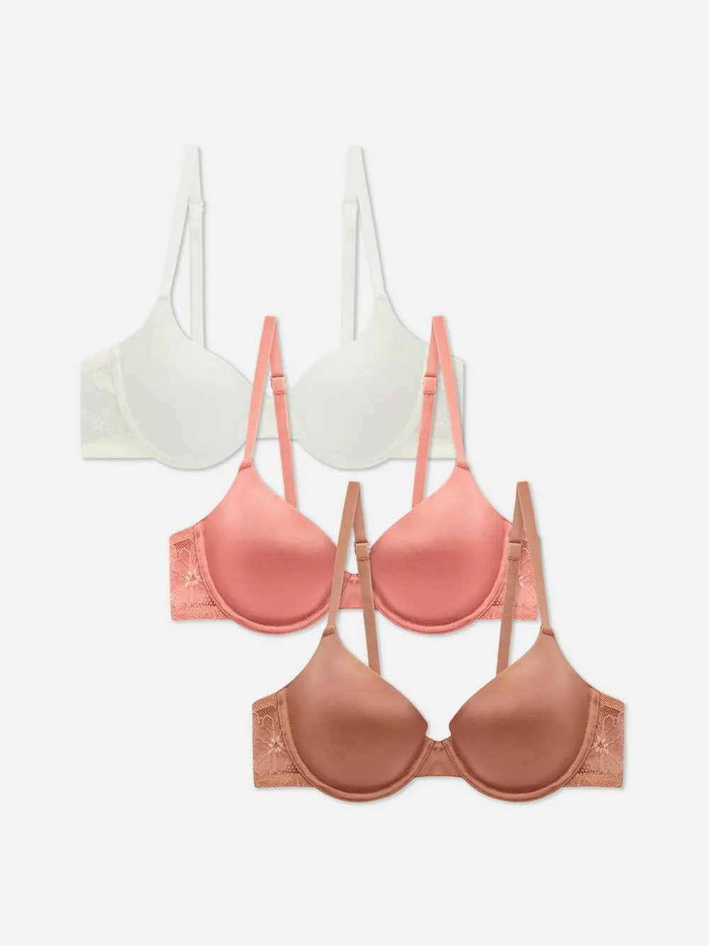 Gepolsterte Bügel-BHs, 3er-Pack