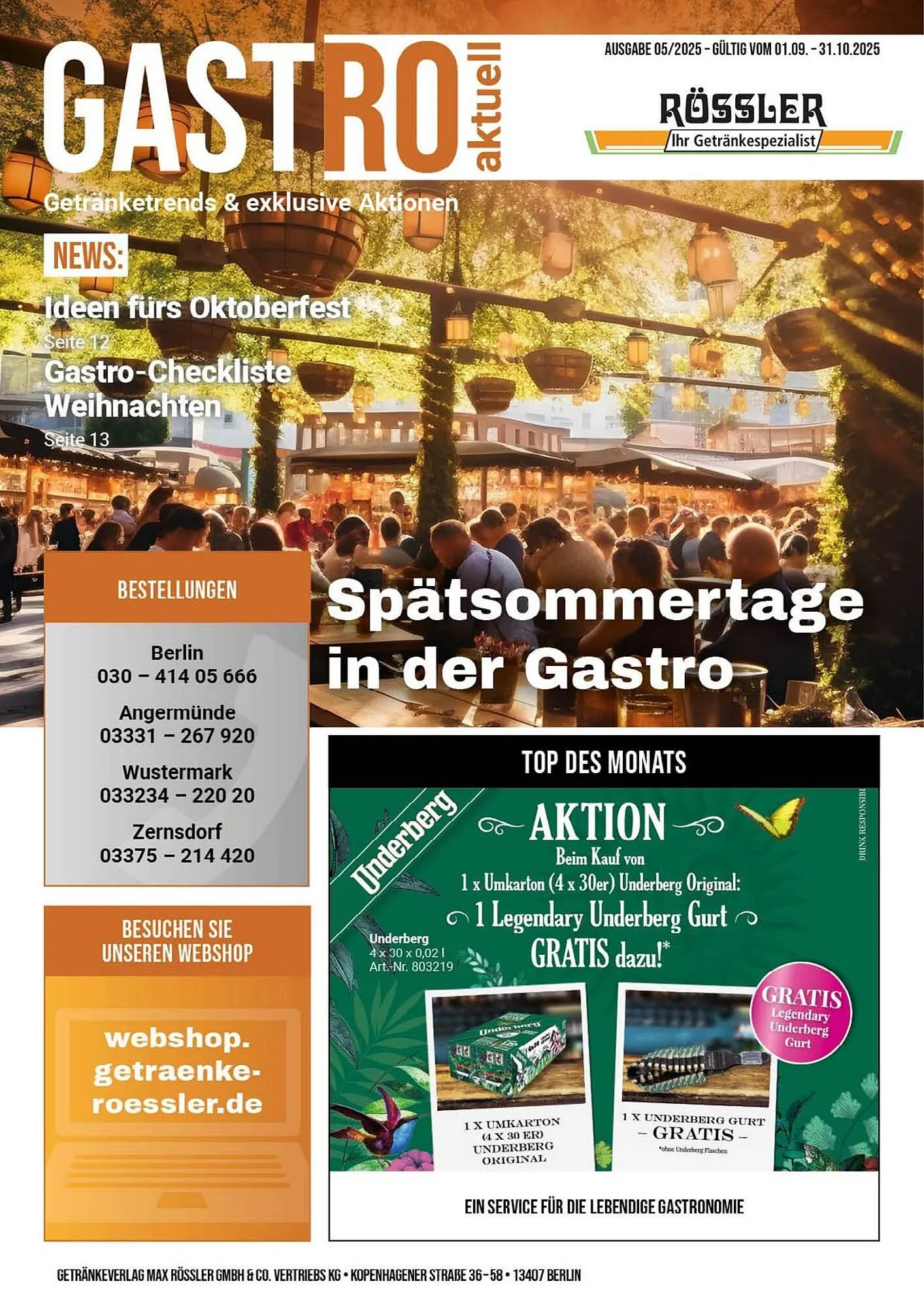 Getränke Rössler Prospekt von 1. September bis 30. September 2025 - Prospekt seite 1