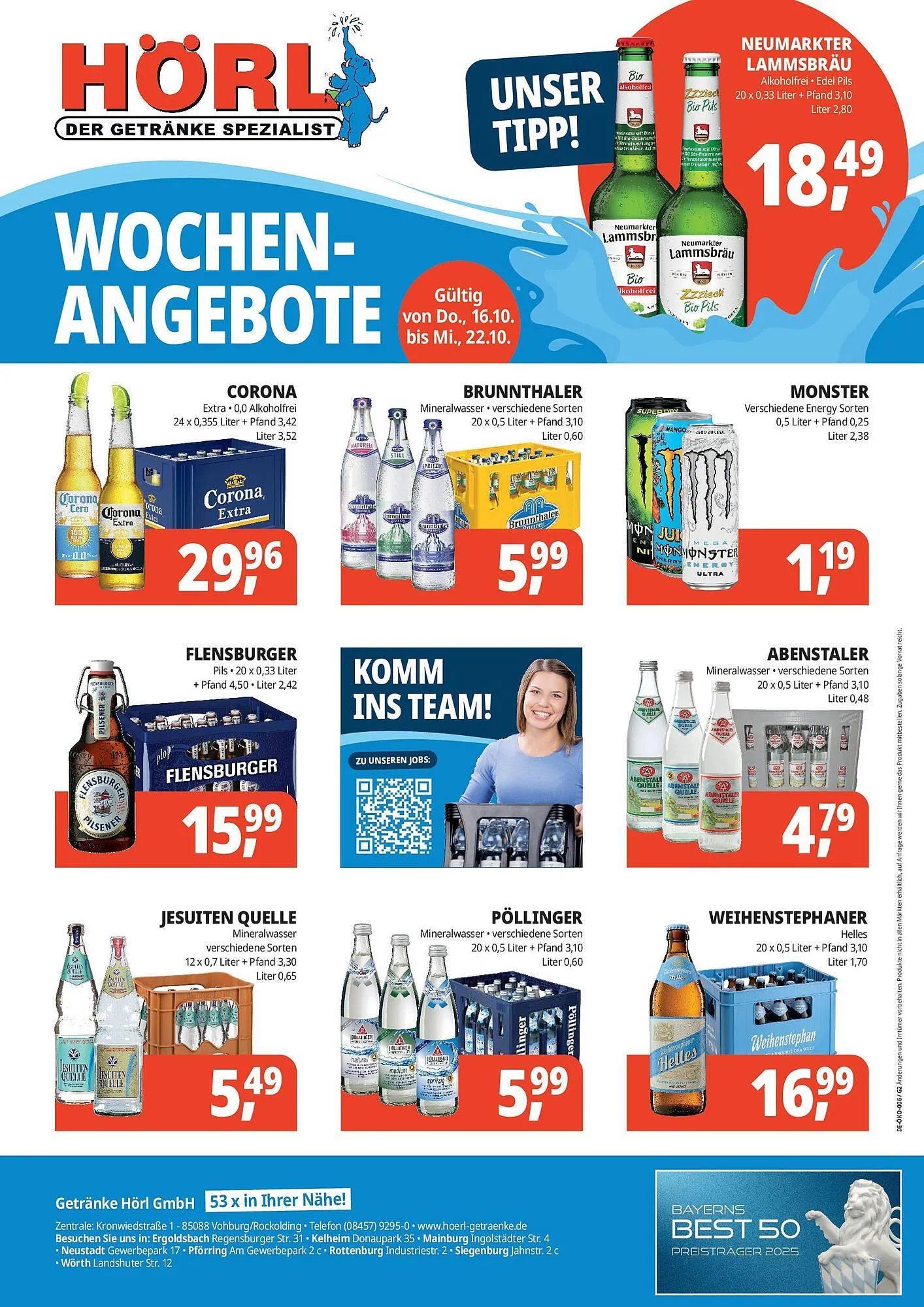 Hörl Getränke Prospekt von 15. Oktober bis 22. Oktober 2025 - Prospekt seite 1