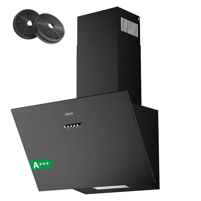 CIARRA Kopffreihaube A+++ 650 m³/h Dunstabzugshaube 60 cm Kopffreie Schräghaube LED VMB6762A