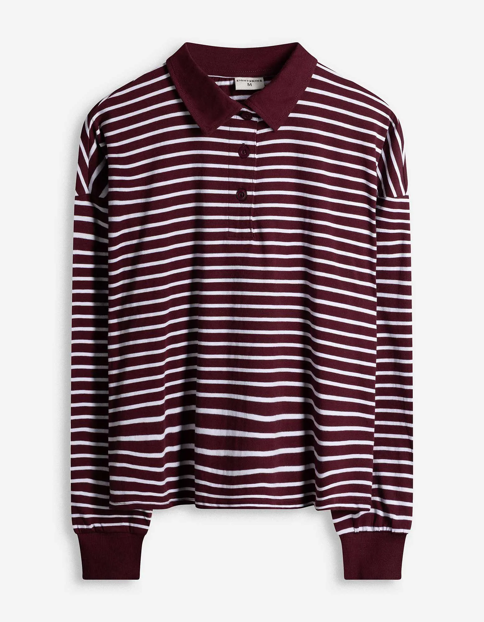 Poloshirt - Streifen - dunkelrot
