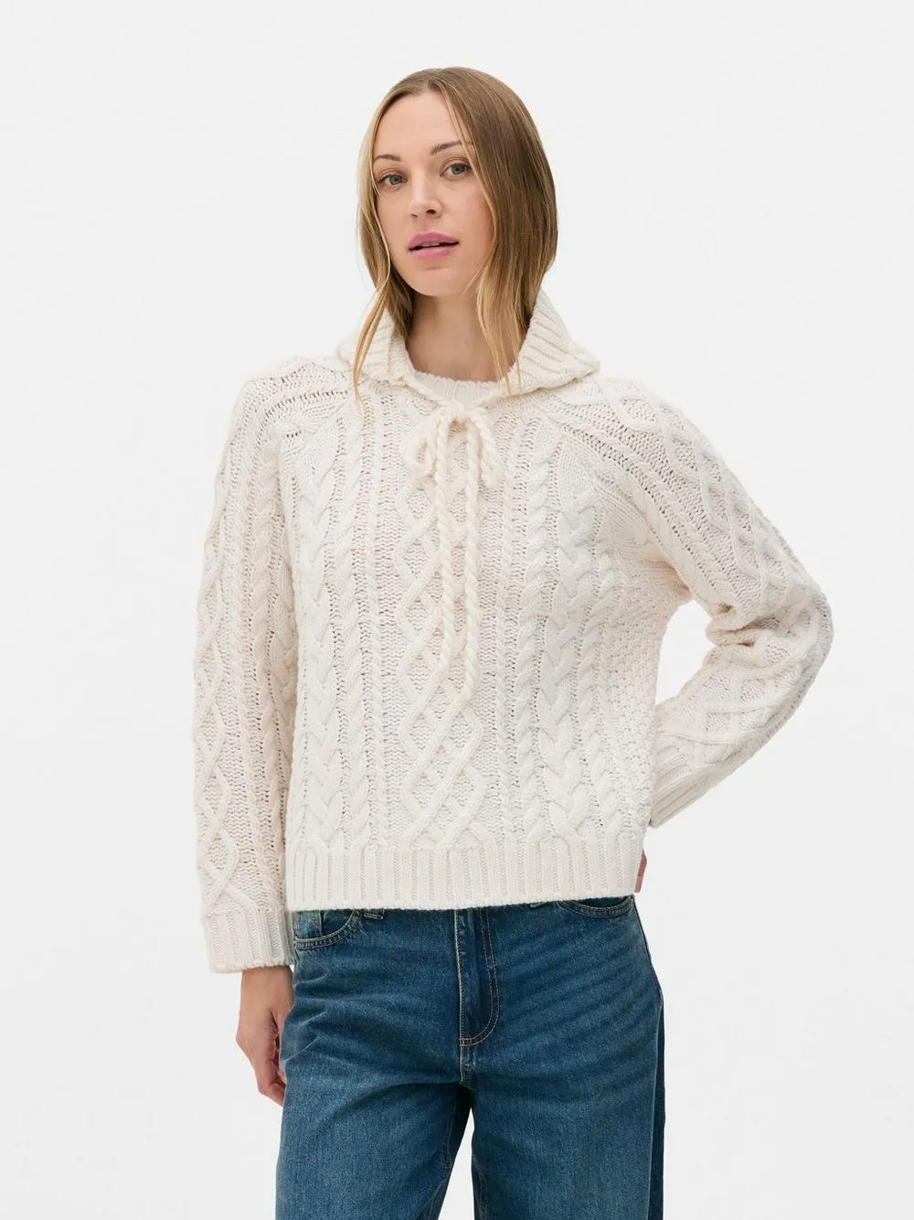 „Rita Ora“ Oversized-Strickpullover mit Zopfmuster