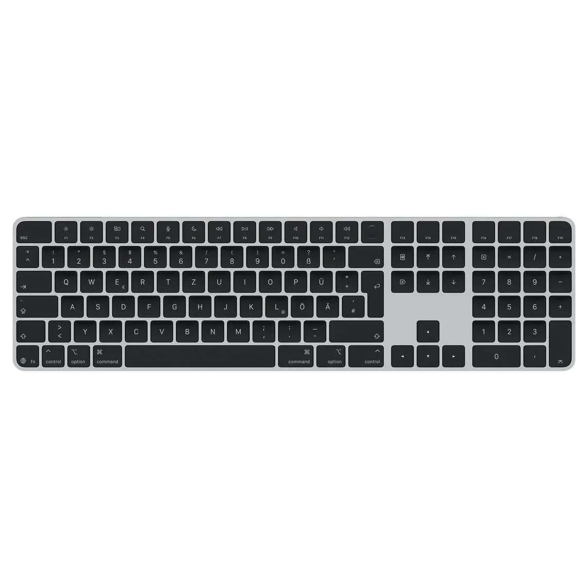 Magic Keyboard mit Touch ID und Ziffernblock für Mac Modelle mit Apple Chip (USB‑C) – Deutsch – Schwarze Tasten